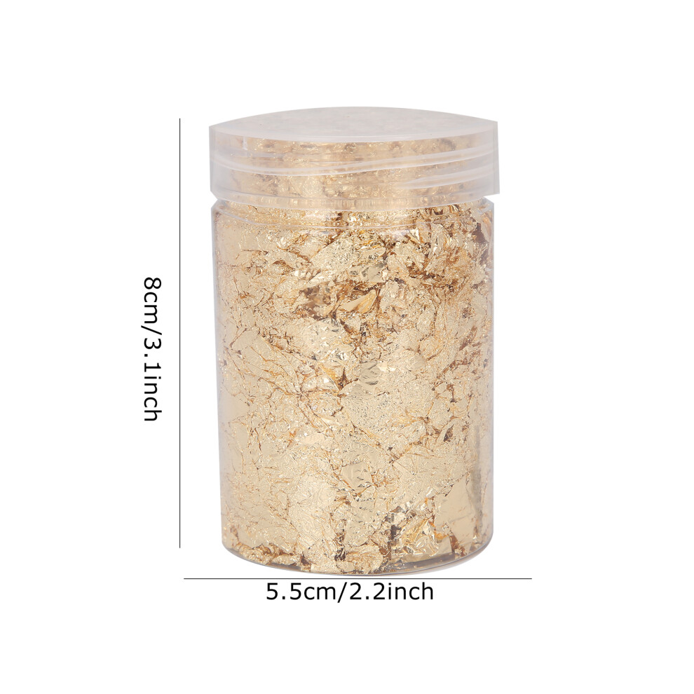 Gold Nail Art Diy Flakes Shiny Foil Glitter Decoration Manicure Tool Brass 10G
