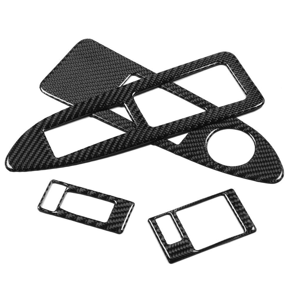4Pcs Window Switch Lift Panel Switch Trims Carbon Fiber Fit For Dodge Challenger 2008-2014 Lhd 9381323283815