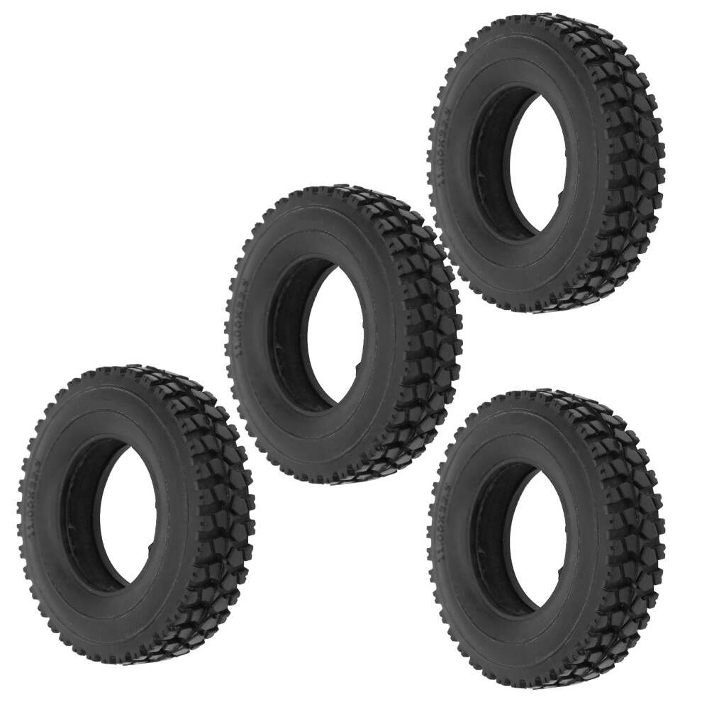 4Pcs 20Mm Width Crushed Stone Pattern Tyre For Tamiya Tractor Truck 1/14 Rc Car Black 3551323284648
