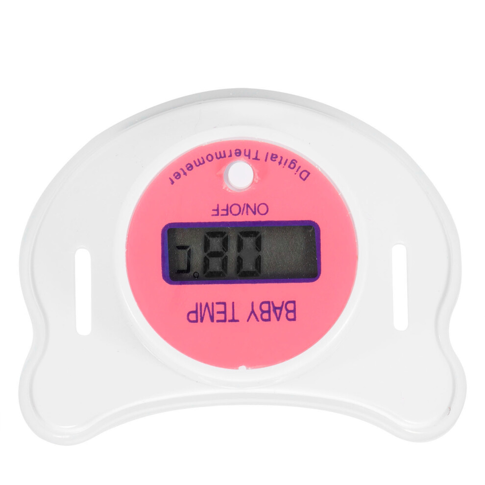 Baby Thermometer Mouth Pacifier Nipple Shaped Soothing Thermometer with LCD for NewbornPink Celsius