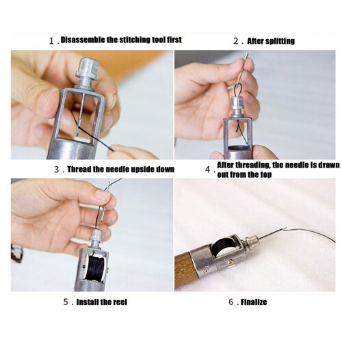 Leather Sewing Awl Needle Kit DIY Hand Stitching Tools Accessory for Repairing Tent BackpackType B 2