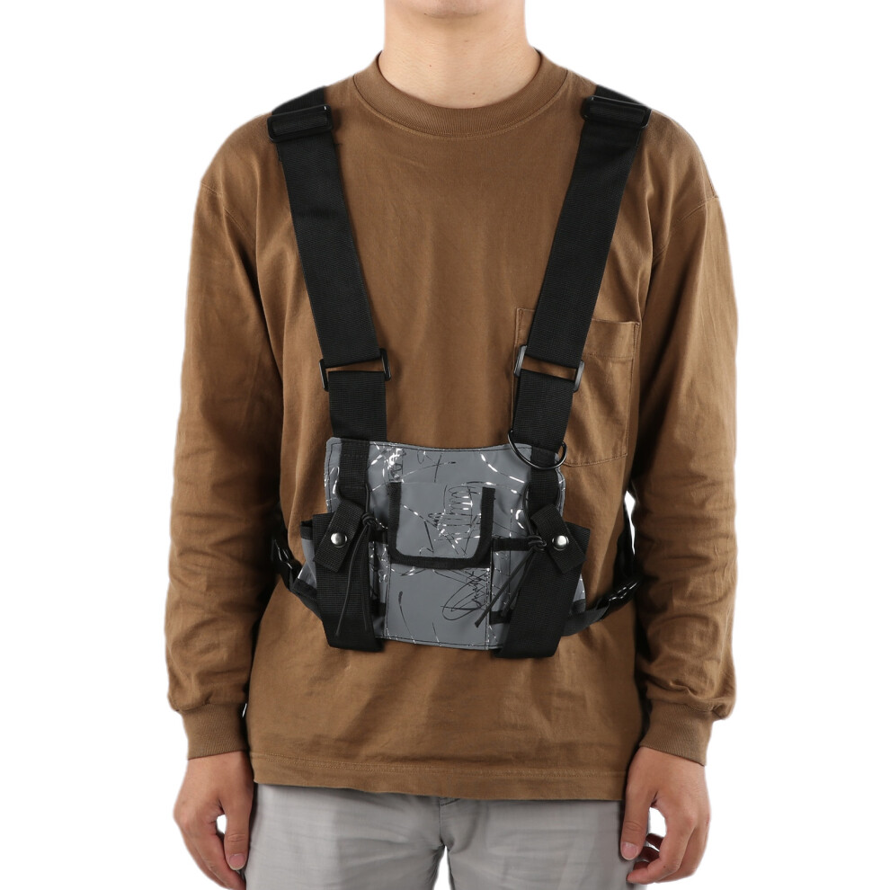 Reflective Fabric Multifunction Tactics Vest Adjustable Strap Waistcoat Equipment For Walkie Talkie 9301323292273