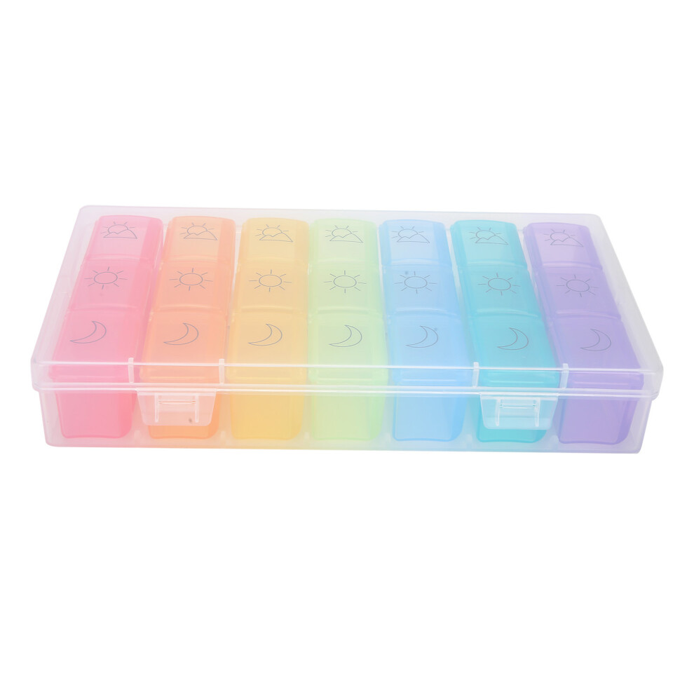 2pcs 21 Slot Weekly Pills Box Portable Pillbox Dispenser Pills Medicine Storage Container Case