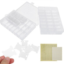 150 Stück Nähgarnspulen, Spulenwinder-Organizer-Set, 4cm, milchig weiß