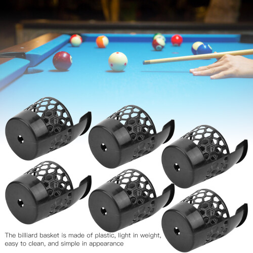 6Pcs Billiard Ball Storage Pockets Plastic Pool Table Web Baskets Drop Net Bag Accessory M 2