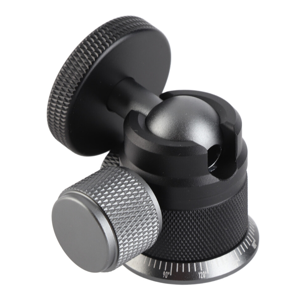 Aluminum Alloy Ball Head 360 Degree Rotation 180 Degree Folding Dual U Shape Slot 1/4In Mount Tripod Ball Head Black 9431323295131