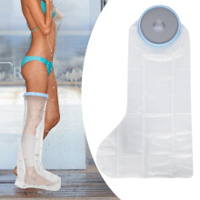 Leg Cast Cover Watertight Foot Wound Protector Reusable Kid Leg Shower Sleeve with Ring