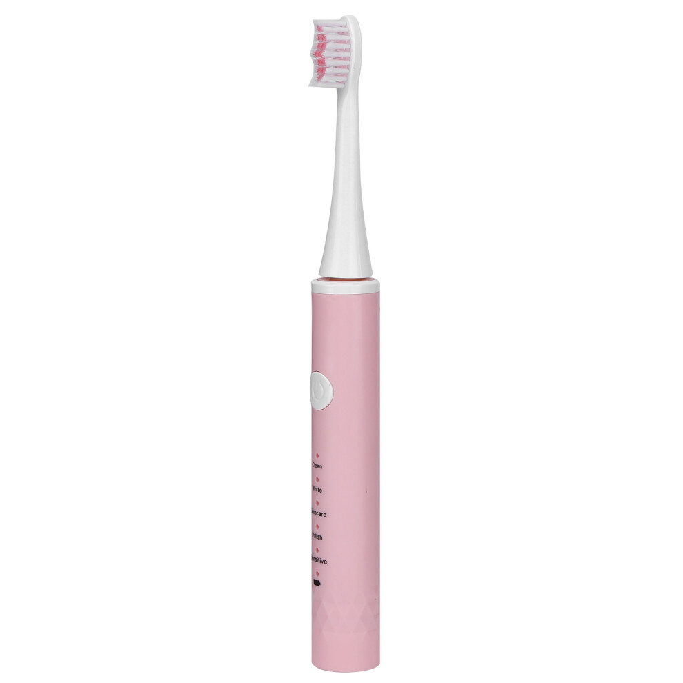 USB Charging Waterproof Electric Toothbrush Intelligent 5 Modes Ultrasonic Vibrating Soft BristlePink