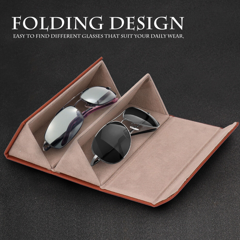 Portable Sunglasses Travel Organizer Storage Case Box for Glasses Storage DisplayBrown