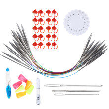 Circular Knitting Needle Set Crochet Hook Knit Picks Options Craft Hand Weaving Tool100cm Ring Pin Set