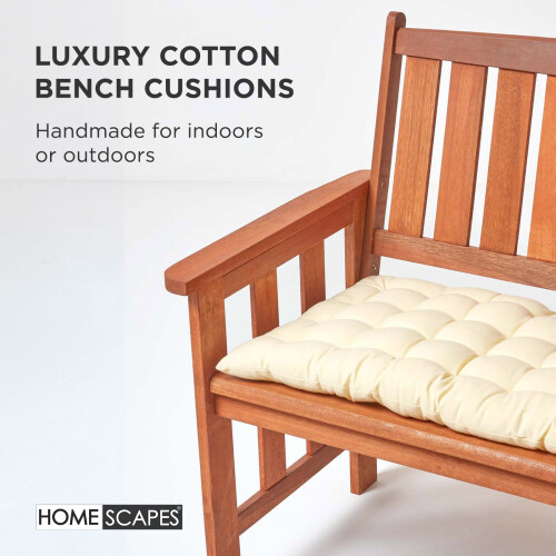 Homescapes (Three Seater, Cream) Bench Cushion 2