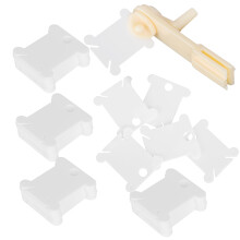 120 Stück Kreuzstich-Spulenwickelbretter – Handbetriebener Garnwickler, milchigweiß