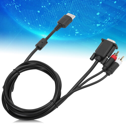 VGA HD-Kabel mit Audio-Adapter für Dreamcast, 1,8 m, Schwarz