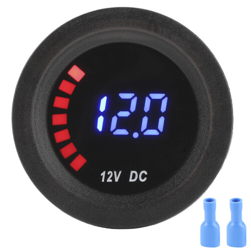 Spannungsprüfer mit farbigem Bildschirm, 12V DC, schwarz, 61x35x43mm 1