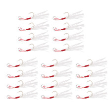 20 Stück Hochkohlenstoffstahl Angelhaken, 19 mm x 10 mm, Leuchtstreifen Zubehör