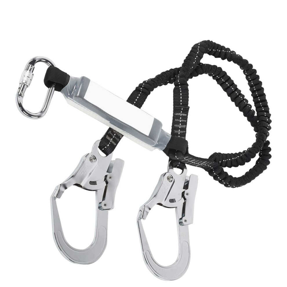 Working Aloft Double Steel Large Hook Elastic String Antifalling Safety Rope Belt 4131323316496