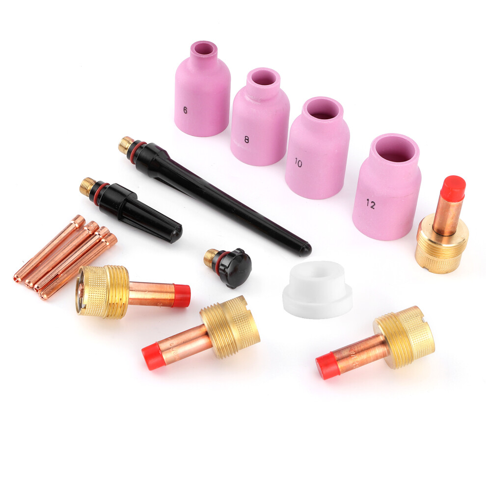 16Pcs/Set Ceramic Nozzle Gas Lens Kit Tig Welding Gun Consumables For Torch 17/18/26 9481323318026