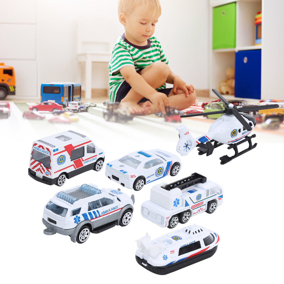 1:64 Alloy Car Toy Simulation Ambulance Vehicle Model Children Kid Car Model Toy6pcs Ambulance Vehicle Model-image-OPC-PHW5X7D-NEW