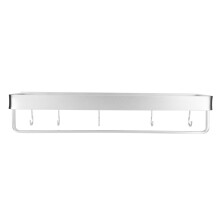 Bathroom Shelf Wall Mount Space Aluminium Shower Single Layer Shelf Shampoo Storage Rack50cm Commodity Shelf with Hanging Rod and Hooks