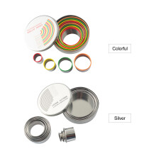 12-teiliges Edelstahl-Mousse- und Ausstecher-Set mit Aufbewahrungsbox, bunt