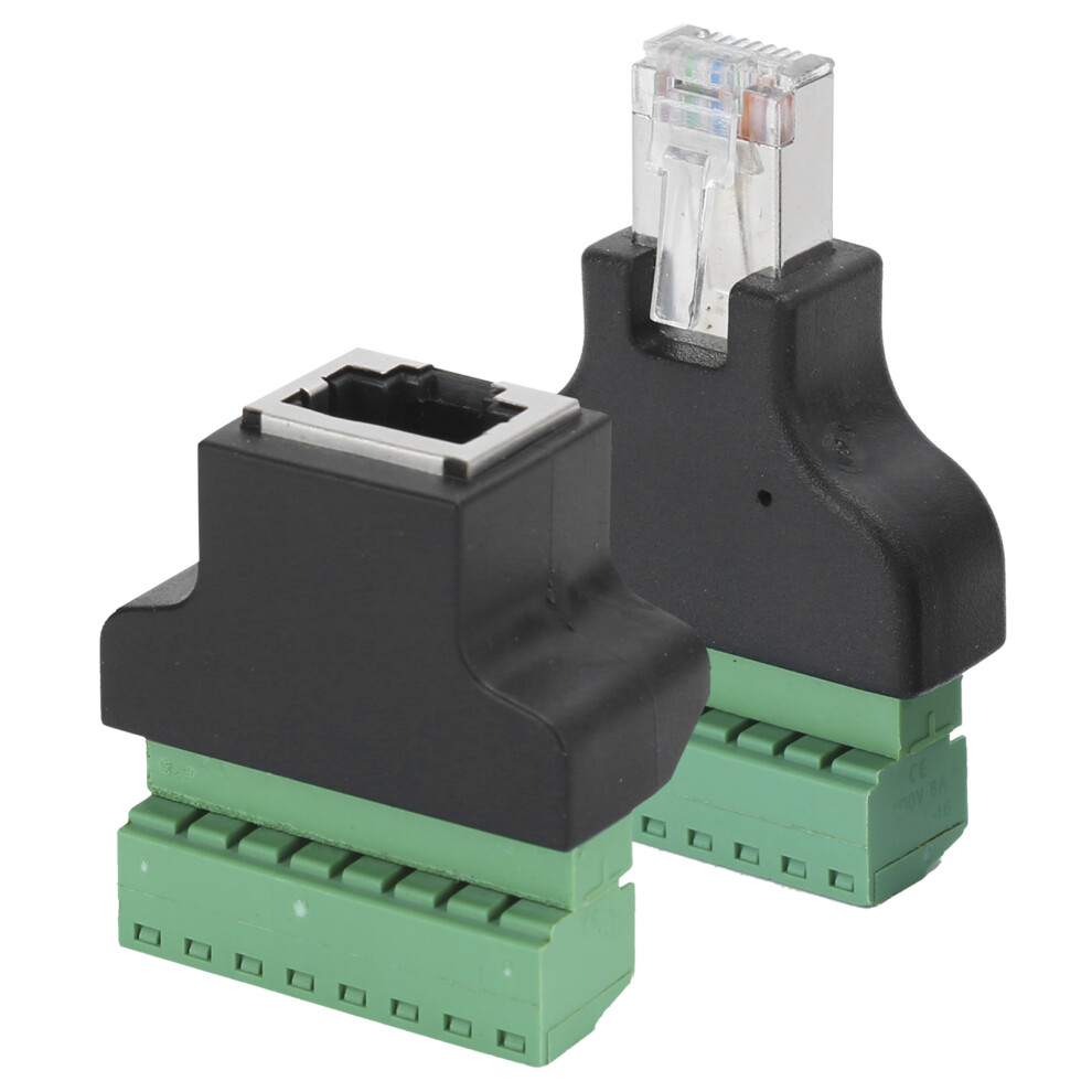 2Pcs Rj45 Female Male To Screw Terminal 8 Pin Cctv Digital Dvr Adapter Connector 5061323322953