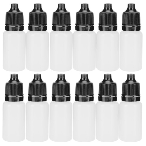50Pcs 10ml Eye Liquid Bottle Portable Squeezable Empty Eye Drops Container with Plugs LidBlack 1