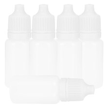 50Pcs 10ml Eye Liquid Bottle Portable Squeezable Empty Eye Drops Container with Plugs LidWhite