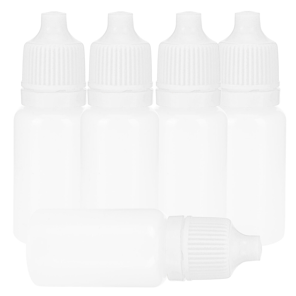 50Pcs 10ml Eye Liquid Bottle Portable Squeezable Empty Eye Drops Container with Plugs LidWhite