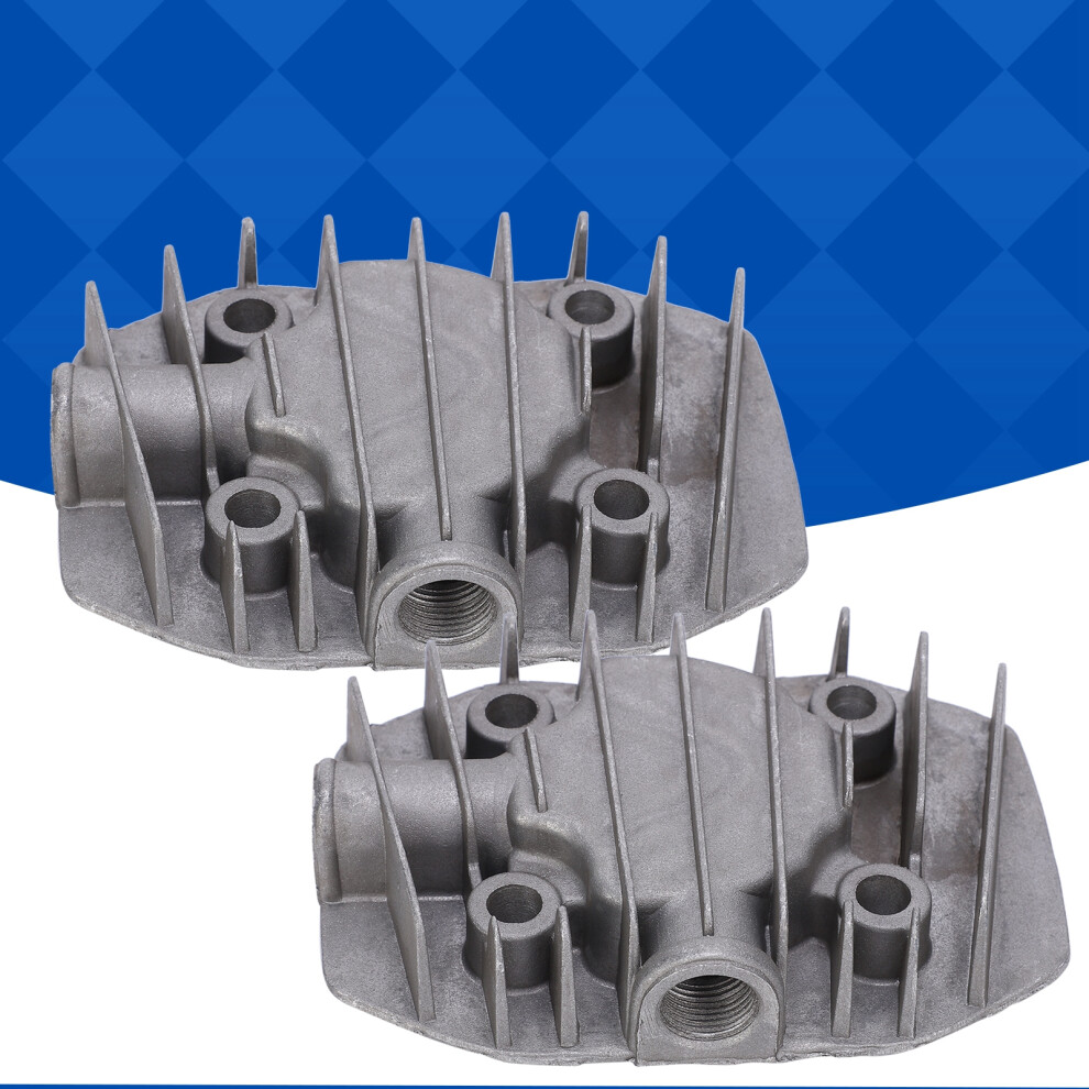 2Pcs Air Compressor Cylinder Head Small 2.5/3P Aluminum Cooling Parts 48Mm X 62Mm 4121323324553