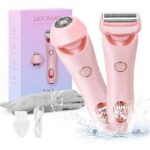 Damen-Elektrorasierer, wiederaufladbarer Intim-Trimmer für Frauen, 2-in-1 IPX7 elektrischer Nass-/Trocken-Bikini-Trimmer zur Haarentfernung