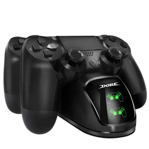 Dual-USB-Dockingstation für PS4-Controller mit LED-Anzeige für PS4, Slim und Pro, Schwarz 2