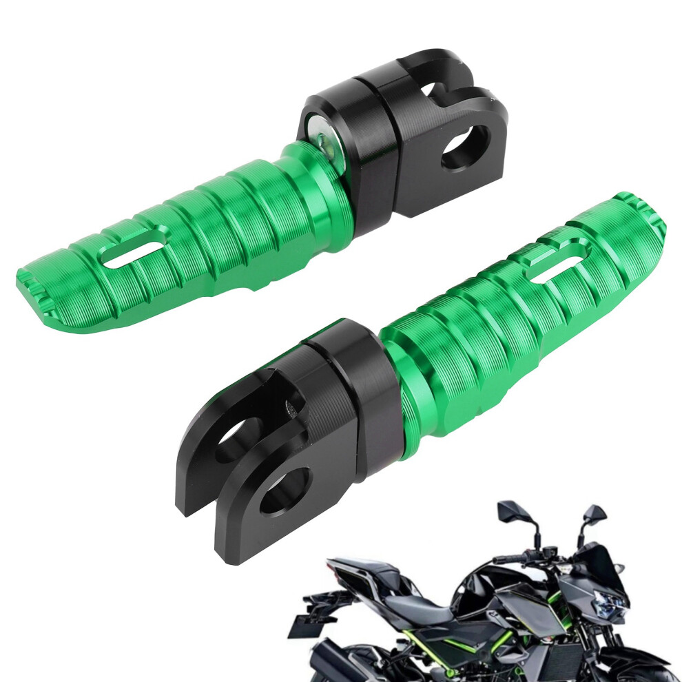 Pair Of Front Foot Pegs Aluminum Alloy Pedals Fit For Kawasaki Ninja Z125 Pro Z250/Sl Z400 Z900green 7891323328833