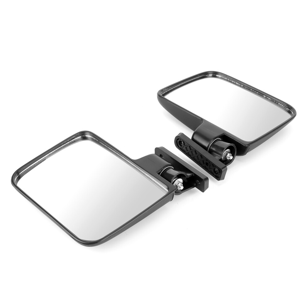 2Pcs Club Cart Mirrors Door Side Rear View Exterior Vehicle Modification Accessory For Most Atv Black 7891323330126