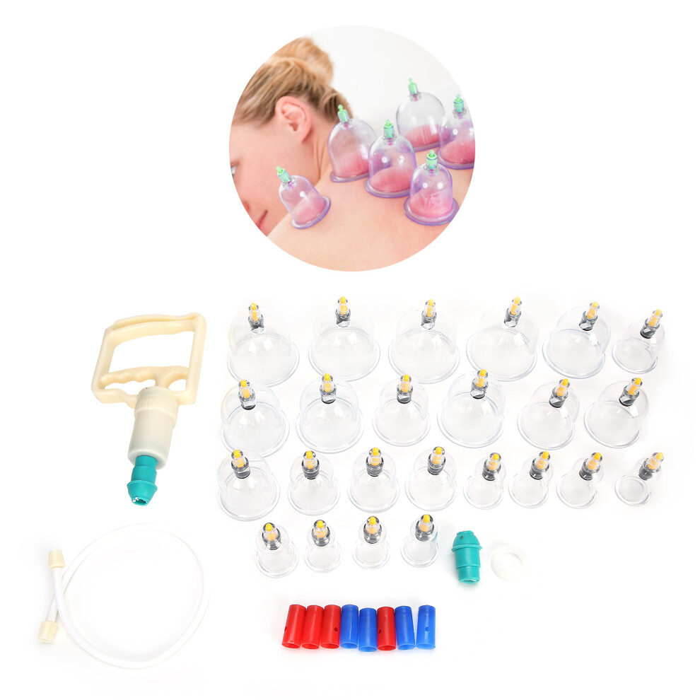 24pcs Professional Magnetic Therapy Vacuum Suction Cupping Set Body Treatment Cupping Device