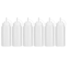 Botella transparente exprimible, fácil de llenar, dispensador de salsa, herramienta de cocina para salsa