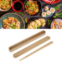 Reusable Wooden Chopsticks Portable Tableware Gift Set Kitchen Utensils for Eating with Box(White Wax Chopstick Box Chopsticks )