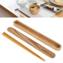 Wooden Chopsticks Portable Environmental Friendly Student Travelling Tableware Gift SetLight Colored Rubber Wood