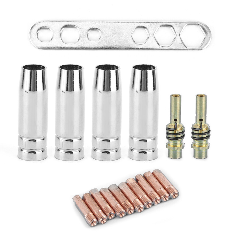 17Pcs/Set Welding Torch Nozzle Kit 0.8Mm Contact Tips Mig Mag Nozzle Holder Fit For Binzel 15Ak 9451323335637
