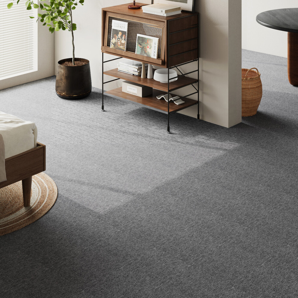(Smoke Grey) 20Pcs PP Square Carpet Tiles 50*50cm