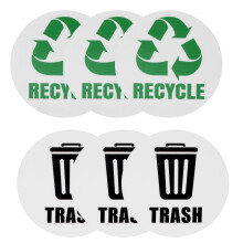 18PCS /Set Waterproof Self Adhesive Recycle Trash Sticker Decal for Cans Garbage Containers Bins