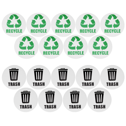 18PCS /Set Waterproof Self Adhesive Recycle Trash Sticker Decal for Cans Garbage Containers Bins 1