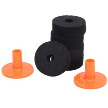 7Pcs Drum Felt Pad Kit Black Orange Red Wear Resistant Anti Friction Cymbal Accessories(40mm( WC76) )