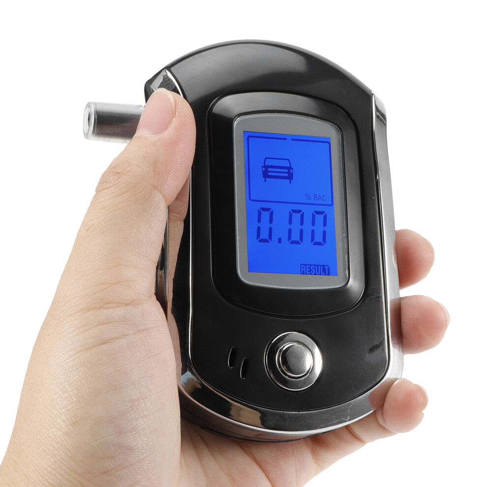 Lcd Digital Breath Tester Mini Portable Blowing Type Professional Breathalyzer At6000 8751323340909