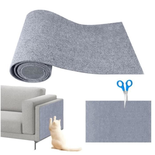 Kratzfester Sofaschoner für Katzen 40 x 200 cm, selbstklebender Kratzbaum für Sofa, hellgrau