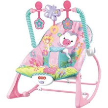 Rosa vibrierende und musikalische elektrische Wippe + 3 Spielzeuge für Babys von 0 bis 3 Jahren