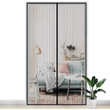 Magnetisches Fliegengitter für Tür (L100 x H210 cm) mit 26 Anti-Fliegen-Magneten, schwarz