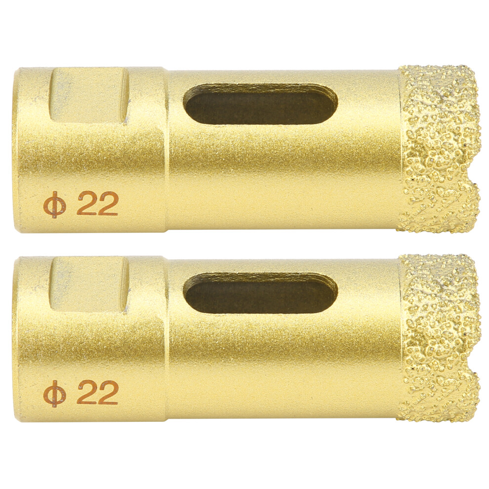 2Pcs Diamond Hole Saw Brazing Drill Bit Opener Drilling Marble Concrete Tools M14 22Mm 9321323341399