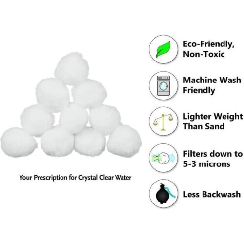 Pool Filter Balls - Brand - Weiß - 1000g - Faserfiltermedium 2