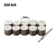 10 st mini-slipverktyg 15 mm lamellskiva med 3 mm skaft slipskivahuvud skaft roterande verktyg sandpapper