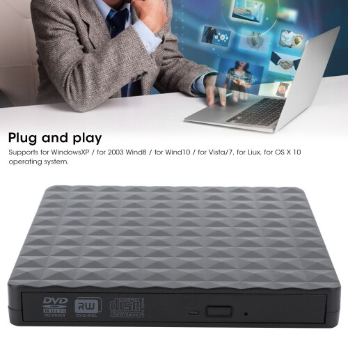 Diamant USB & Type‑C Externe Optical Drive Schwarz für Windows/Linux/macOS 2